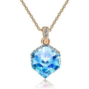 Color Changing Cubic Austrian Crystal Pendant Necklace